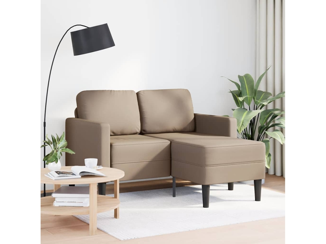 Sofá de 2 plazas - Sofá para salón - Sofá de relax con chaise longue en forma de L de 125 cm, piel sintética HARLANV1
