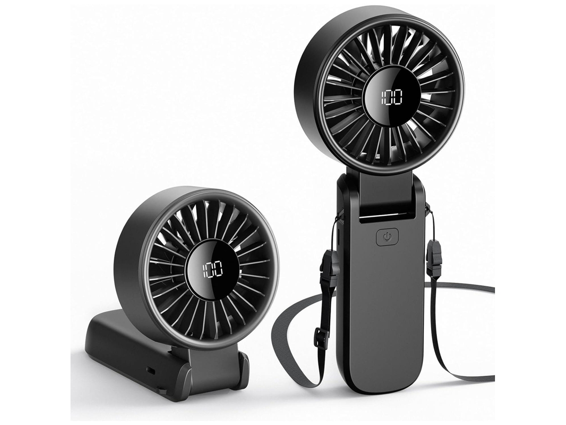 Mini ventilador portátil MDUG con diseño ajustable a 180° y batería recargable de 4000 mAh (negro)