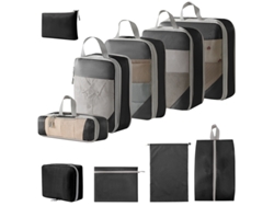 Conjunto De Bolsas Organizadoras Para Malas, Pacote Com 10 Chrui (preto)