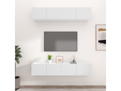 Estantería/Muebles de TV 4 Pzs 80X30X30 Cm Derivados de Madera Blanco