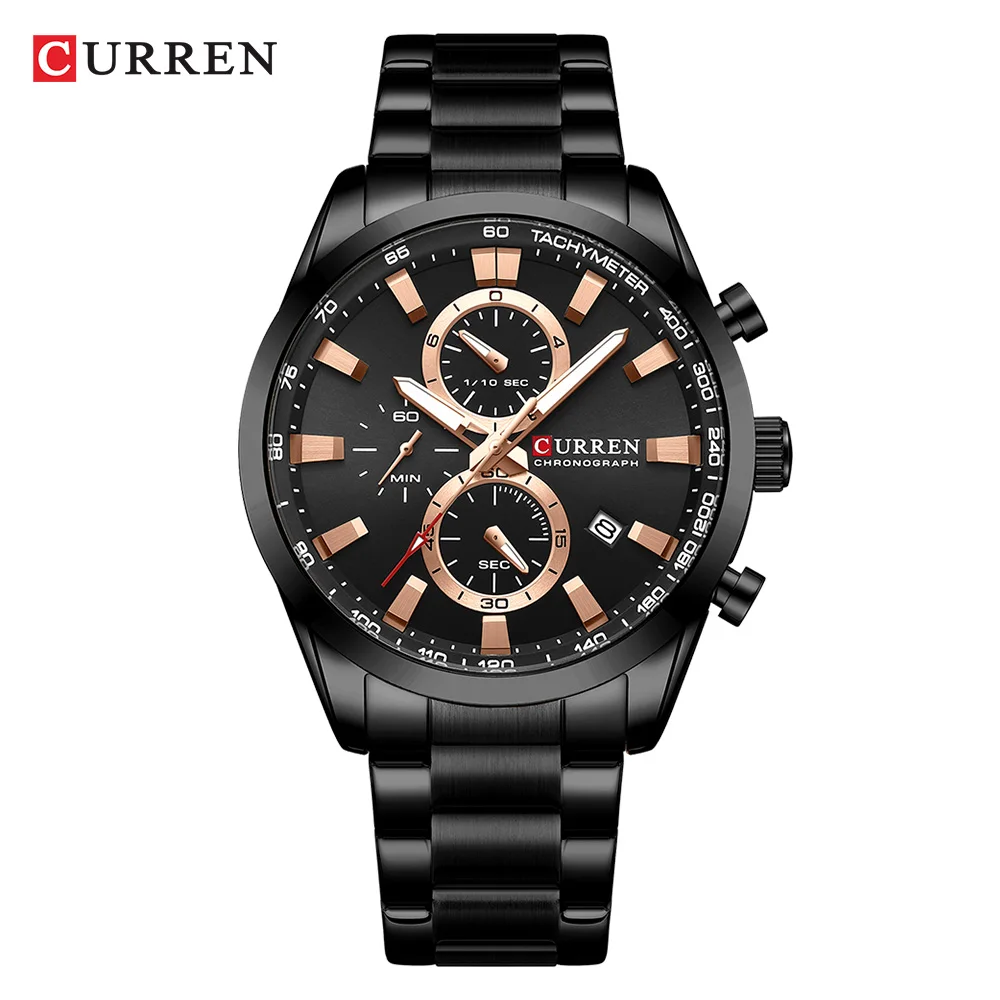 Reloj Deportivo Cronógrafo Para Hombre (negro): Correa De Acero Inoxidable Y Esfera Multifuncional.