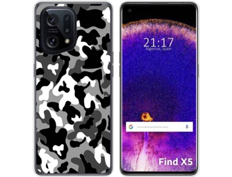 Carcasa para Oppo Find X5 5G TUMUNDOSMARTPHONE Dibujos Snow Camuflaje Multicolor