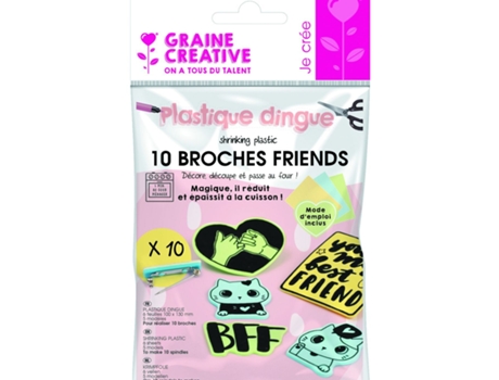 Juego Criativo GRAINE CRÉATIVE Kit Crazy Plastic Broches Da Amizade