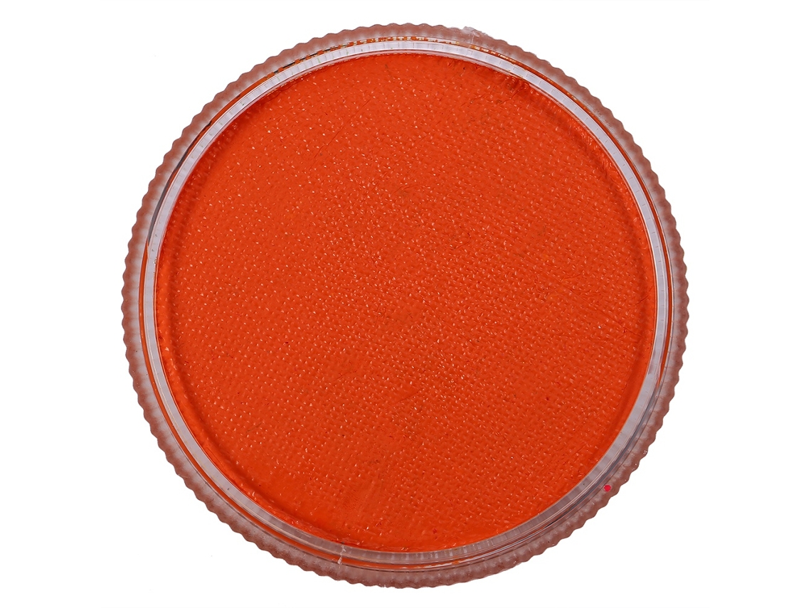 Pigmento profesional mate para cuerpo y rostro, color naranja brillante.