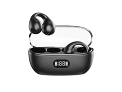 Auriculares inalámbricos Bluetooth 5.3 YEMAESRE con clip para oreja abierto y estuche de carga.