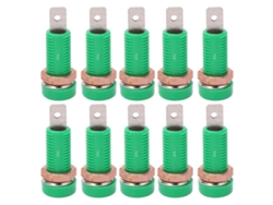 10 Piezas Conector De Bornes De Montaje Panel Jack Banana 4mm Para Instrumentos Electrónicos Verde