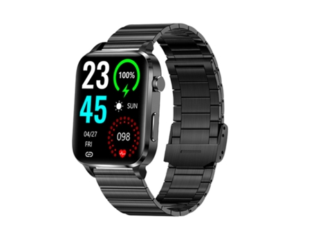 Smartwatch CHRONUS F100 Frecuencia Cardiaca Pressão Arterial Monitor de Sono para Android y iPhone Negro