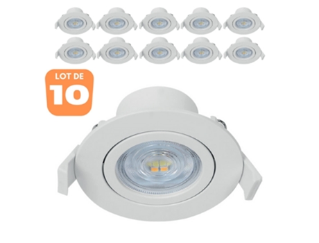 Conjunto de 10 puntos LED construidos -en 3en1 Ronda blanca 7w20 BRAYTRON