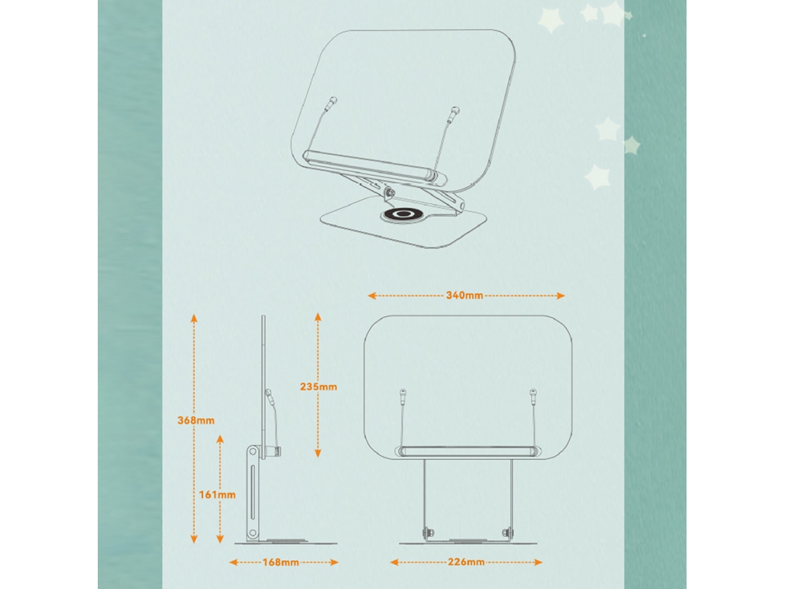 Soporte De Mesa Ajustable Con Rotación De 360° Para Libros, Con Pinzas De Acrílico Transparente Para Sujetar Las Páginas.