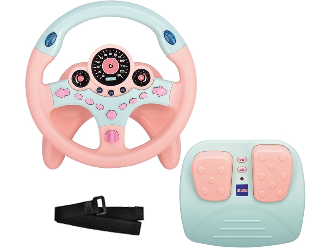 Volante Juguete Chrui Con Pedales De Freno Y Acelerador Con Luz Y Sonido (rosa)