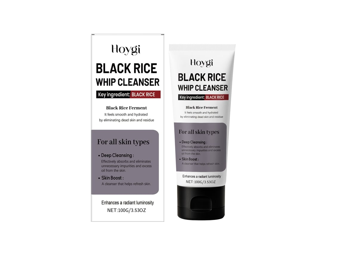 Crema limpiadora eficaz de espuma de arroz negro