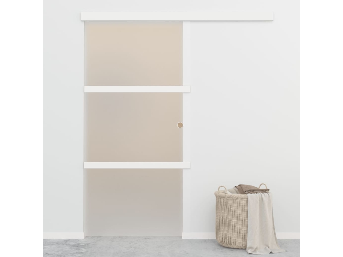 Puerta corrediza | Puerta corredera con bisagras suaves ESG de vidrio/aluminio, 90 x 205 cm, WSD592859 Lovely Home