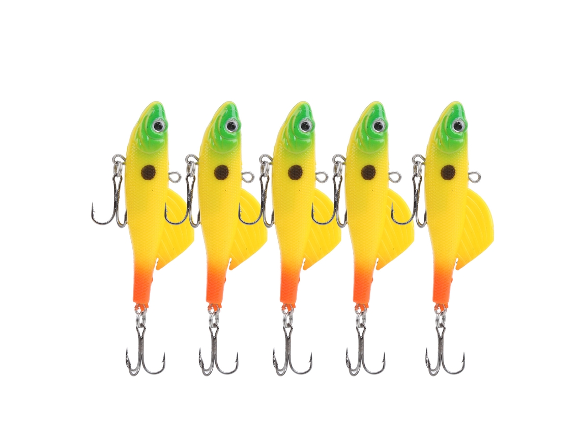 5 Señuelos De Pesca Luminosos Para Pesca En Hielo Con Anzuelos Triples - Señuelos De Pesca Atractivos