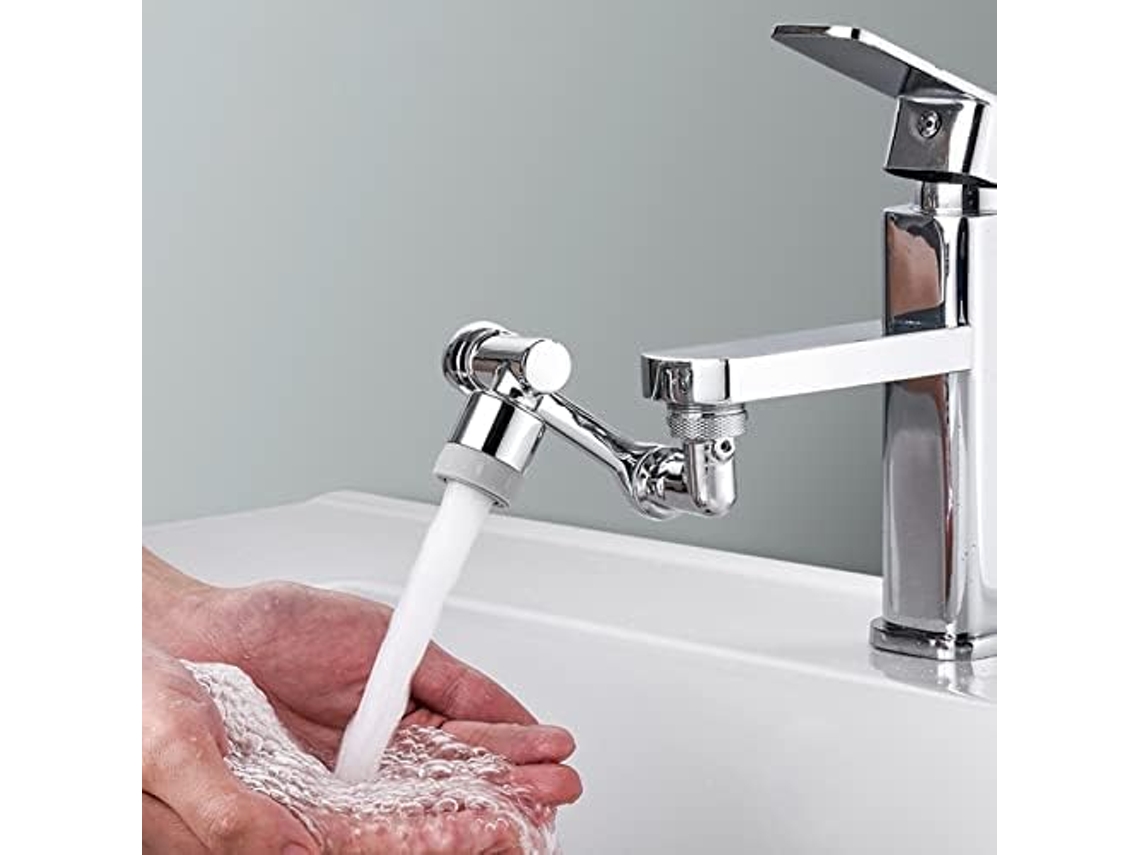 Rociador universal para grifo giratorio de fregadero, extensor de grifo giratorio de ángulo amplio de 1080° con ahorro de agua y dos modos de rociado.