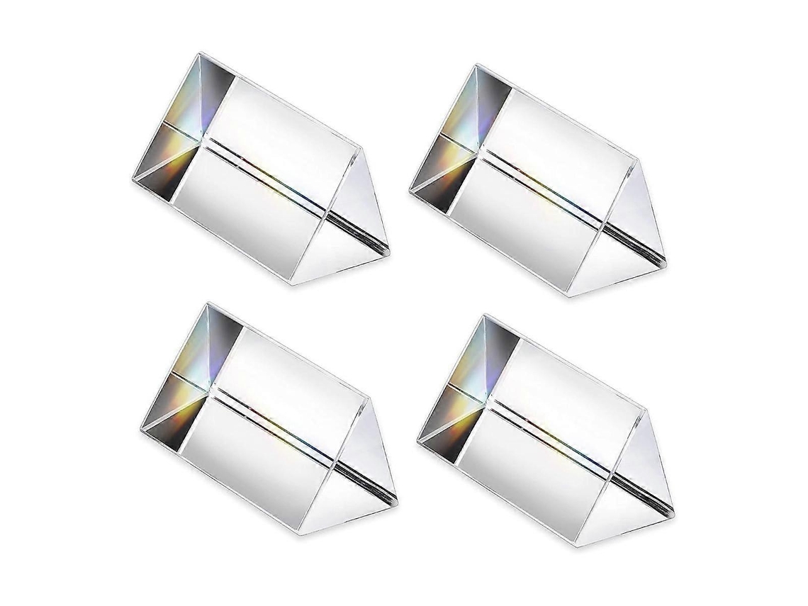 prismas triangulares transparentes para luces de arcoíris, prismas ópticos de cristal, vidrio, enseñanza de física, espectro de luz refractada