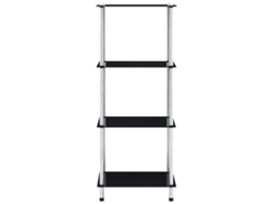 Estantería 4 Niveles Cristal Templado Negro 40x40x100 Cm