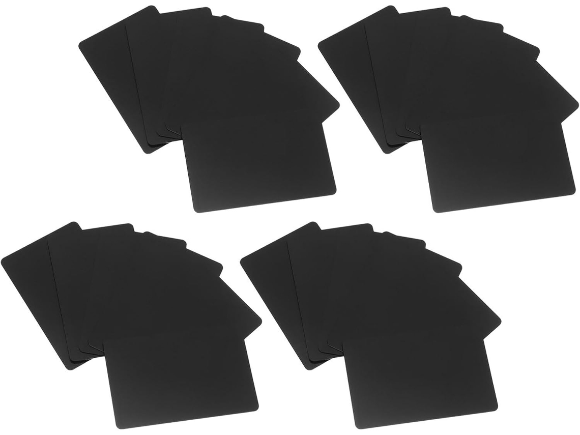 Tarjetas De Visita De Metal Negro, 0,8 Mm De Grosor, 86 X 54 Mm, Paquete De 20, Papel De Aluminio.