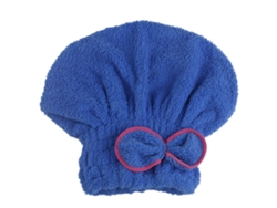 Toalla Kofihety Gorro Secado Cabello Esponjoso Lazo Coral Rápido Azul (18x13x3cm)