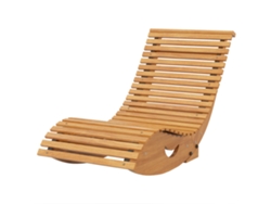 Mecedora Exterior Respaldo Alto Madera Pino 130x60x60cm Marrón Claro