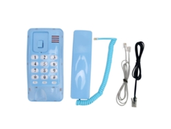 Teléfono De Pared Con Cable Estilo Retro Antiguo, Resistente Al Agua Y Al Polvo, Abs, Para El Hogar, Hotel, Oficina Y Banco, Color Azul.