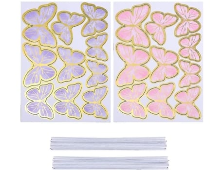 60 uds. Decoración para tarta de mariposa con purpurina para tarta de mariposa, decoración para tarta para cumpleaños