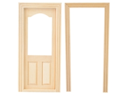 Puerta De Madera En Miniatura Para Casa De Muñecas (escala 1:12) Con Accesorios.