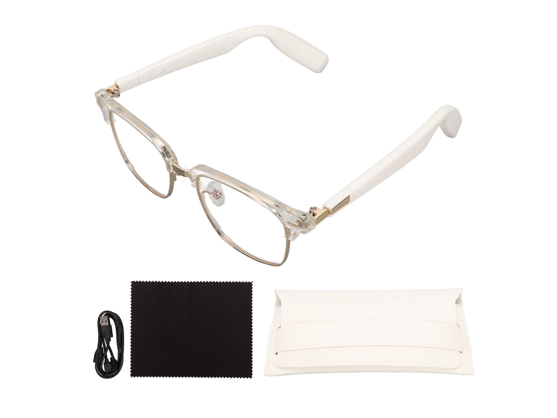 Gafas inteligentes de oído abierto con protección contra luz azul, diseño resistente al agua y Bluetooth 5.3.