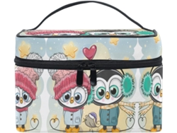 Bolsa Cuero Con Cremallera Portátil Organizador Para Mujer