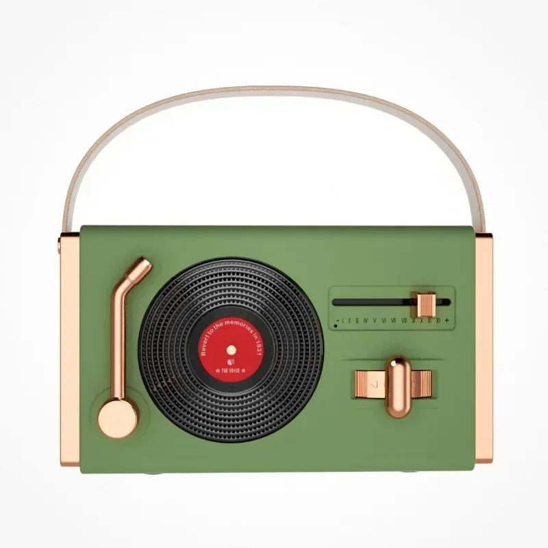 (verde) Mini Tocadiscos Con Altavoz Bluetooth Multifuncional