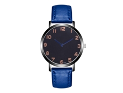 Reloj De Pulsera De Cuarzo Para Hombre Con Correa De Piel Sintética, Estilo Moderno, Azul Marino.