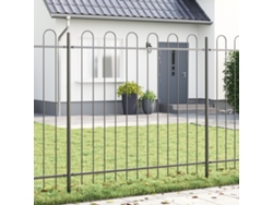 Valla de jardín arqueada de acero gris de 8,5 x 1,5 m (WSD44368) - Lovely Home