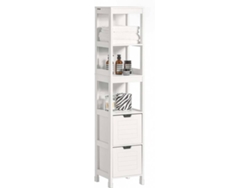 Armario de Baño SOBUY FRG126-W (MDF - 30x144x30 cm)