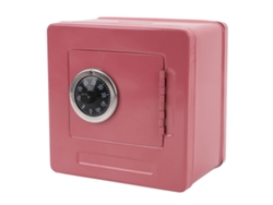 Caja Metálica Resistente Con Cerradura Encriptada Para Dinero, Llaves Y Documentos - Amplio Espacio, Color Rosa.