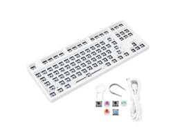 Kit Teclado Mecânico Rgb Diy 87 Chaves Layout Tkl Hot Swap Modular Branco