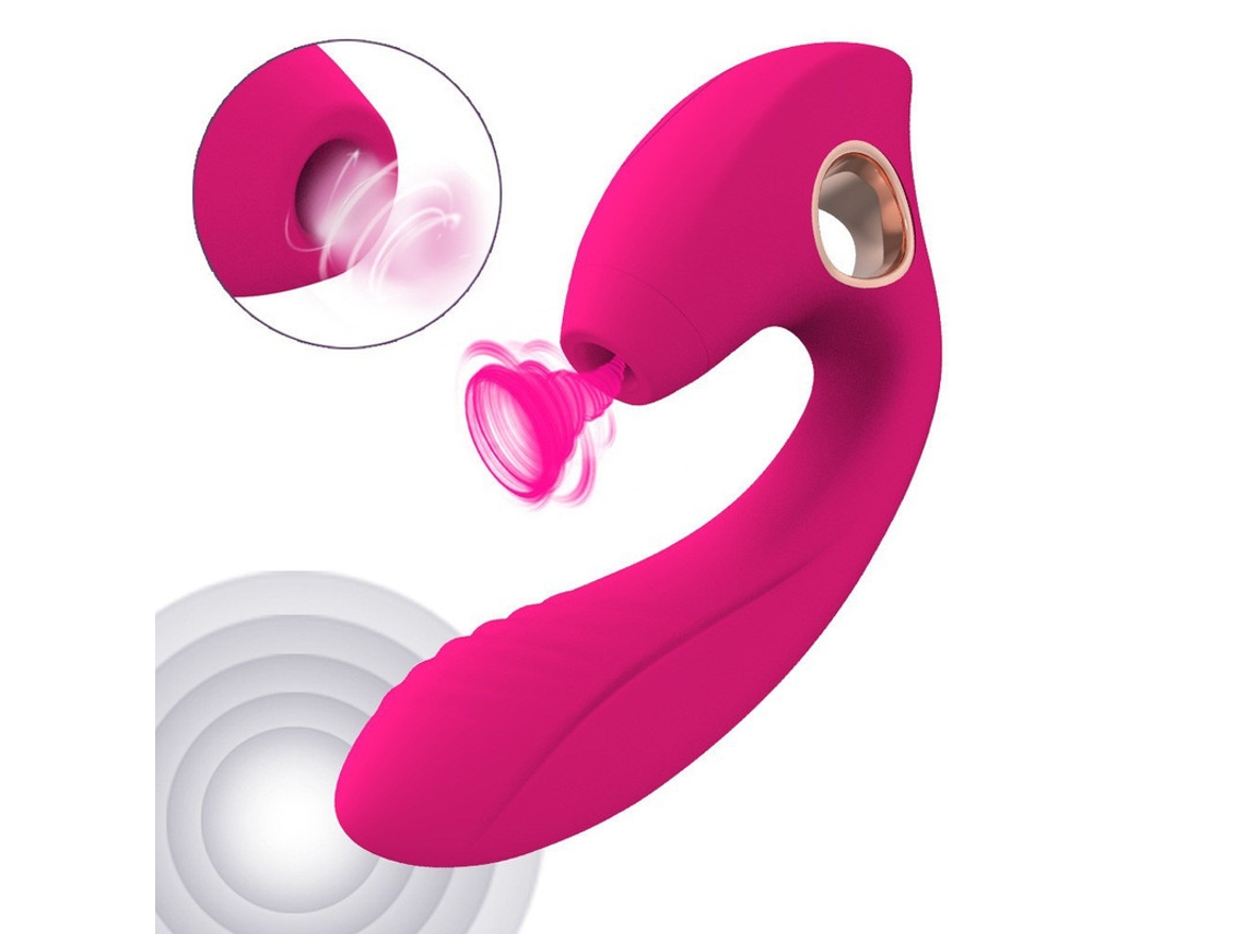 Vibrador De Masaje De Succin Porttil 2 En 1 Para Mujeres (rojo Rosa)