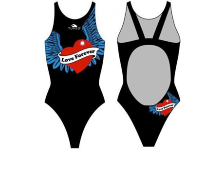 Traje de baño para Mujer TURBO Love Forever Pro Resist Negro para Natacion (M)