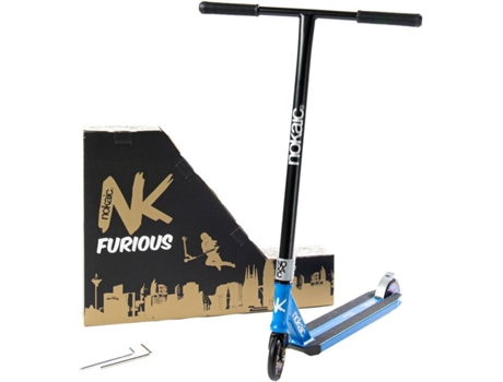 Patinete Nokaic Freestyle furious azul scooter nivel profesional partir de 8 años unisex