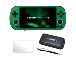 Consola Retro Szsmart Trimui Smart Pro S De 4,96" Ips Linux Wifi Bt 30+ Simuladores 256gb Con 16000 Juegos + Bolsa + Cristal Templado - Verde