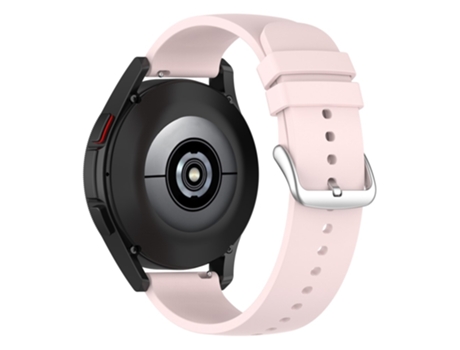 Correa de Silicona 20mm ajustable para Samsung Galaxy Watch 5 Pro 45mm/Huami Amazfit Bip 3/3 Pro - hebilla plateada/Rosa claro