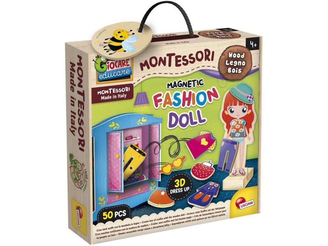 Juguete Creativo De Madera Montessori Para Bebés - Muñeca Magnética - Moda E Imaginación - Estilo Montessori