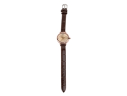 Reloj De Pulsera Clásico Y Sencillo Para Mujer En Piel Sintética Color Oro Rosa Con Movimiento De Cuarzo.