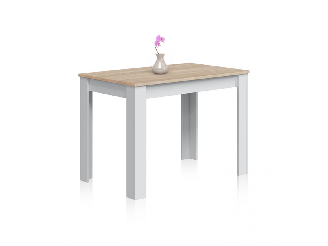 Mesa de comedor Dina Blanco Artik (Blanco Mate) - Roble Canadian 109 x 78 x 67 cm