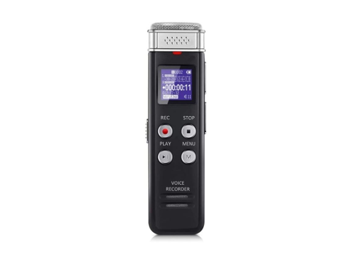 Grabadora de Voz Digital de 16 Gb con Grabación Activada por Voz y Máquina de Dictado Recargable por USB con Reproducción de Mp3 Negro YEMAESRE