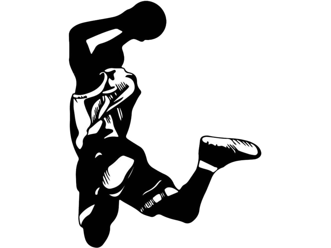 Panel de pared extraíble de baloncesto, 57 x 53 cm, estilo deportivo, para decoración de pared de dormitorio, vinilo sin residuos, Gokoco
