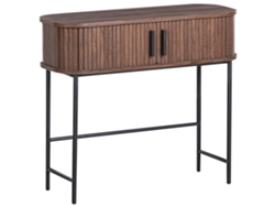 Mesa con puertas correderas Beliani Bradley de MDF marrón 80x30x70