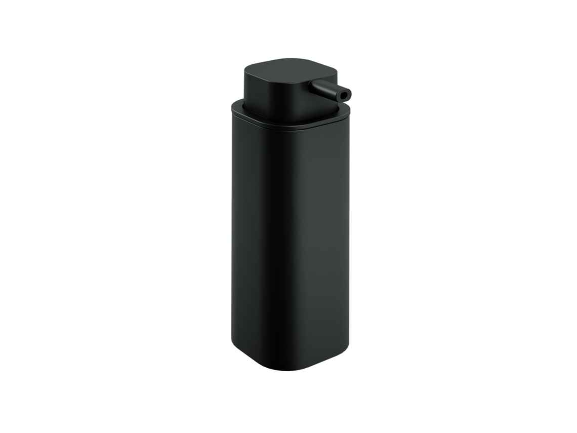 Dispensador de jabón Nea, acero inoxidable, 370 ml, cuadrado, sin fijación. Color negro mate Cosmic