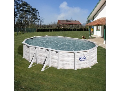 Piscina de Acero GRE Imitacion Nordico (610x375x132 cm)