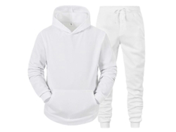 Conjunto deportivo de invierno de 2 piezas para hombre, mangas largas, cintura elástica y bolsillos.
