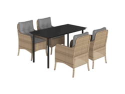 Maison Exclusive - Set Comedor De Jardín 5 Pzas Con Cojines Ratán Sintético Beige