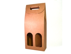 25X Caja Cartón Vacía Marrón Para 2 Botellas De Vino 18X9X40Cm ESPIRITO REBELDE
